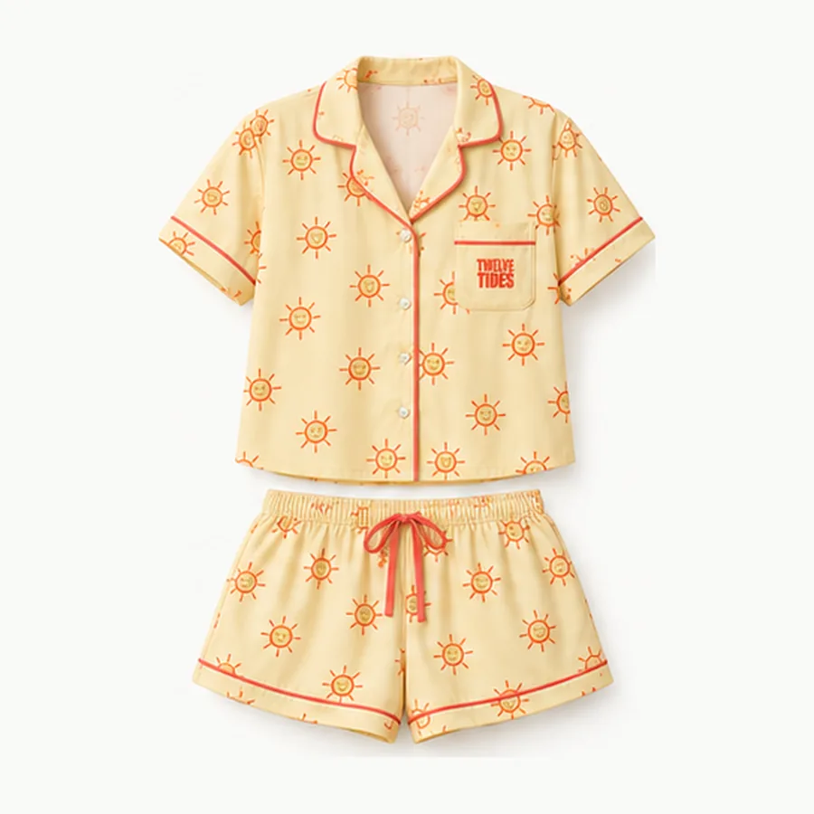 Daydream Short PJ Set, Butter sun print