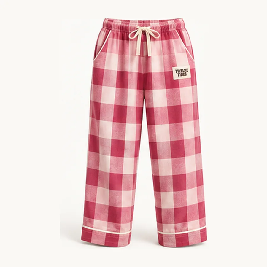 Sunday Check PJ Pant, Pink / cherry check