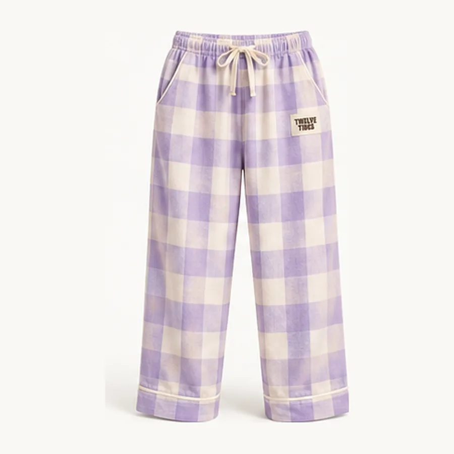Sunday Check PJ Pant, Lilac / cream check