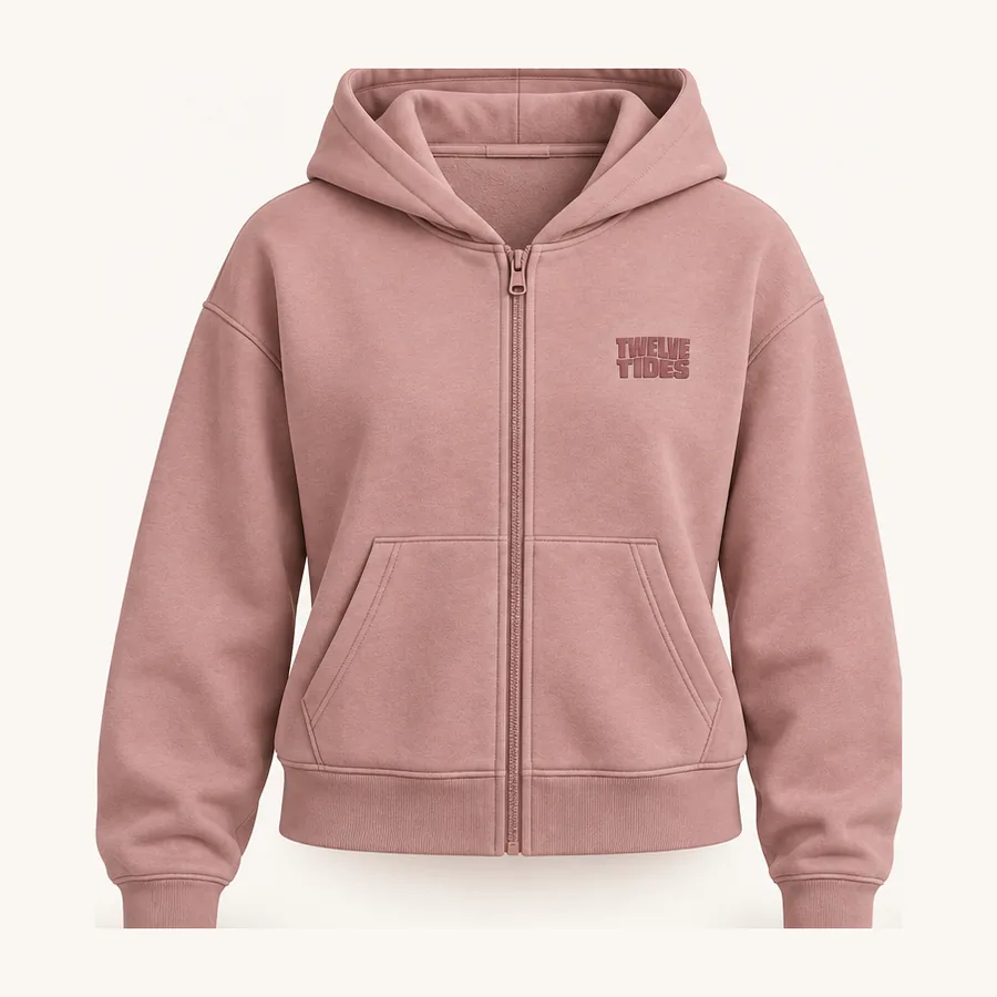 Everyday Zip Hoodie, Dusty rose