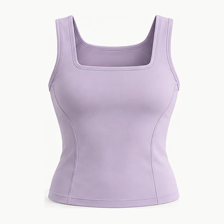 Studio Square-Neck Tank, Lilac