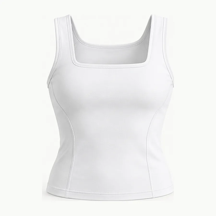 Studio Square-Neck Tank, White