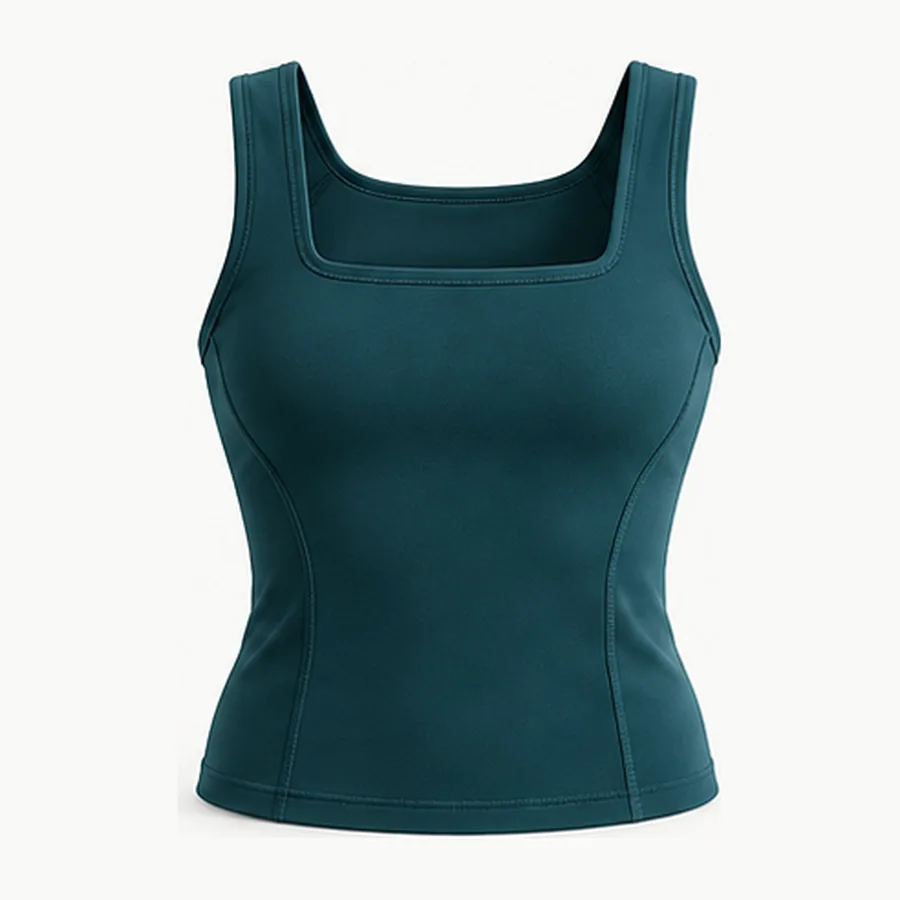 Studio Square-Neck Tank, Deep teal
