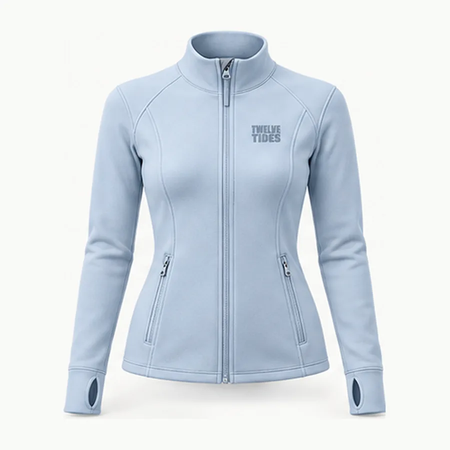 Contour Zip Jacket, Ice blue