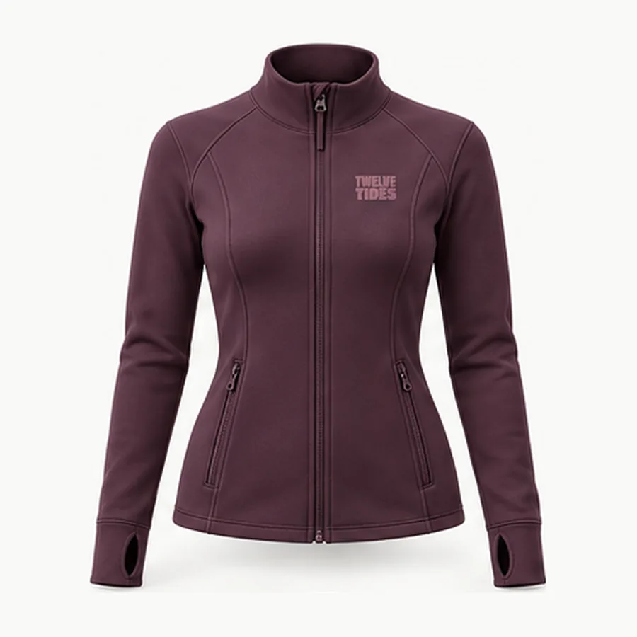Contour Zip Jacket, Plum